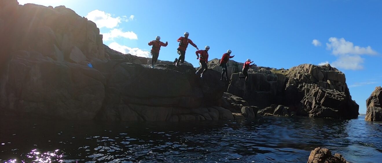 Group coasteering in Donegal